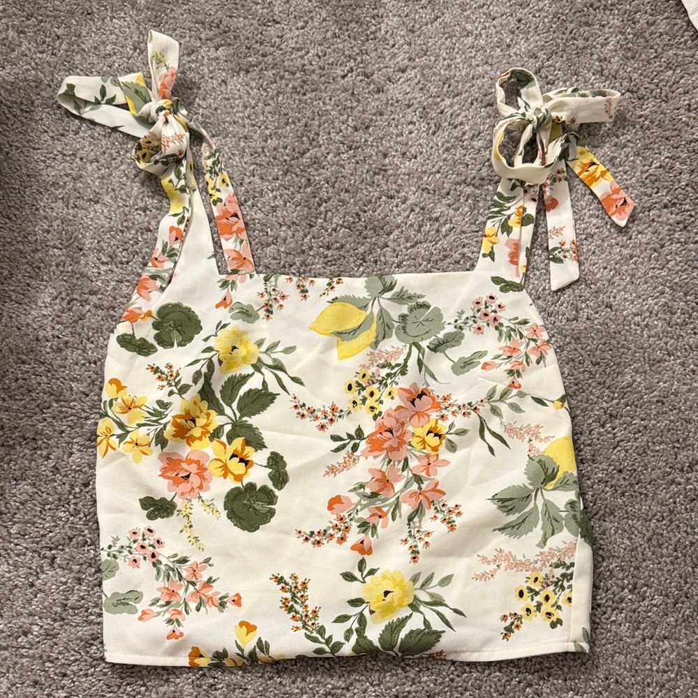Sugarlips Floral Tank Top - Yellow, Green, Pink